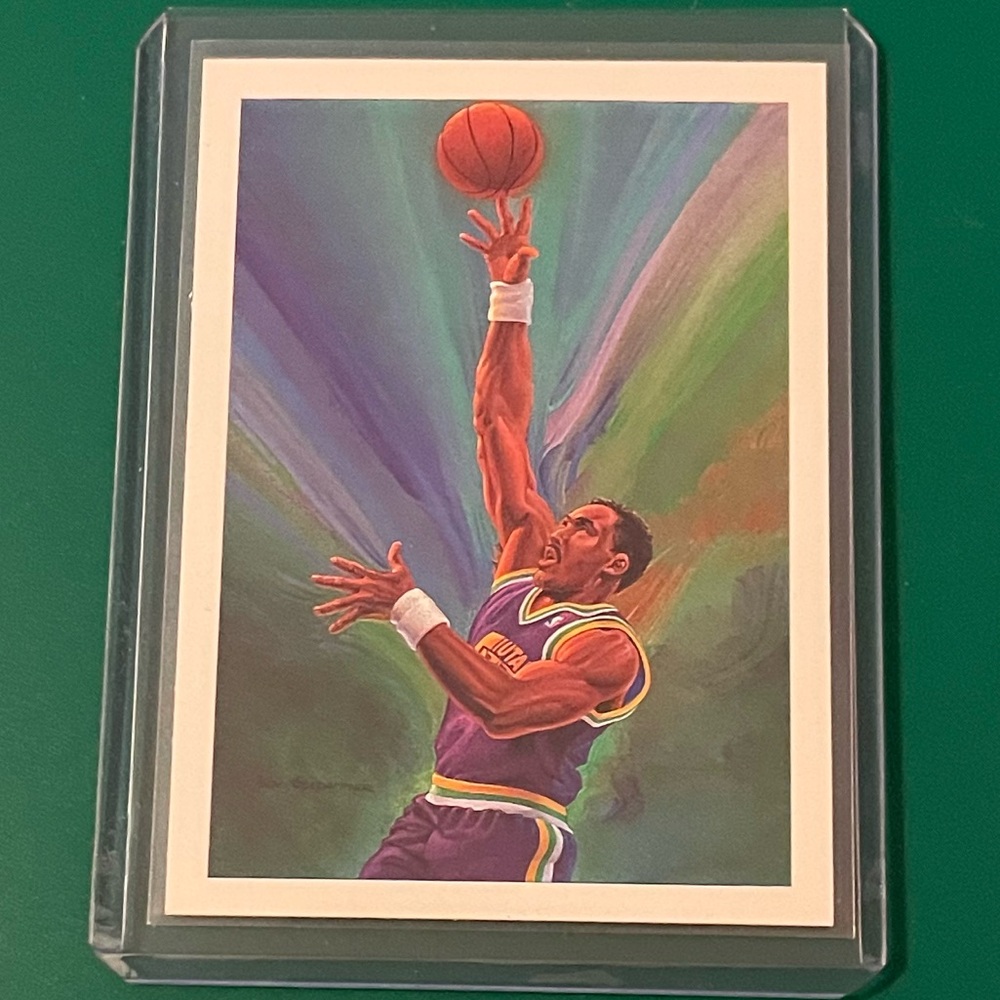 Jazz Team Checklist [Karl Malone] #380 1990-91 NBA Hoops Basketball Trading Card
